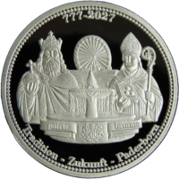 1250 Jahre Paderborn Münze / Medaille Rückseite / hinten frontal