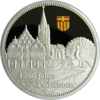1250 Jahre Paderborn Münze / Medaille Vorderseite / vorne frontal